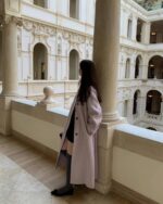 一眼心动的香芋紫大衣 纯手工制作90%羊毛