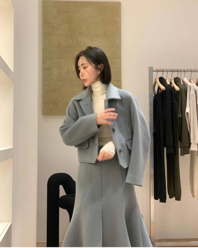 高级感短款大衣 羊毛90羊绒10