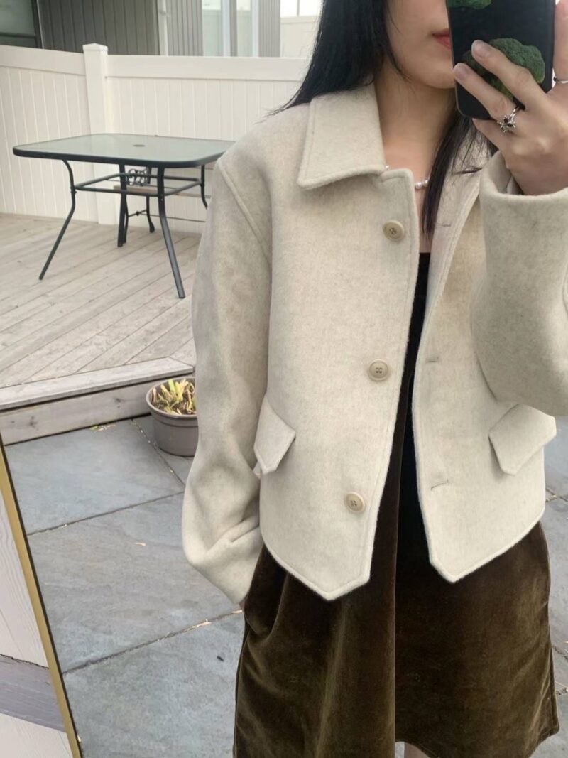 高级感短款大衣 羊毛90羊绒10
