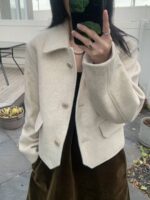 高级感短款大衣 羊毛90羊绒10