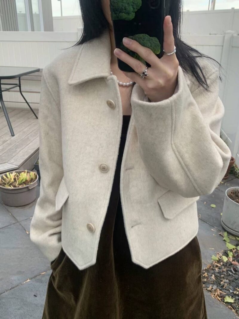 高级感短款大衣 羊毛90羊绒10
