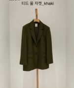 高级的卡其色冬款西装外套 羊毛98%