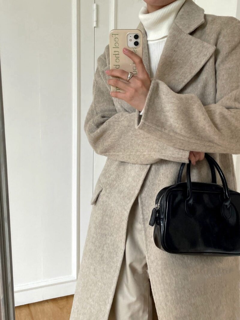 长款大衣 纯手工制作 100%绵羊毛