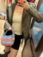 复古做旧pu西装外套