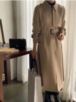 一件非常有垂坠感的风衣外套 修身款