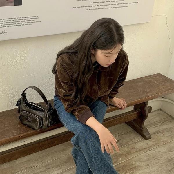 美拉德复古丝绒夹克外套