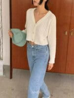 短款气质姐姐的针织开衫 太温柔了