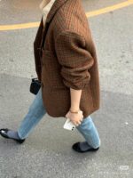 美拉德英伦风复古格子外套 羊毛50%