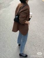 美拉德英伦风复古格子外套 羊毛50%