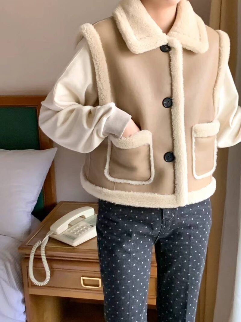 冬日必备两面马甲！可可爱爱 羊毛10%