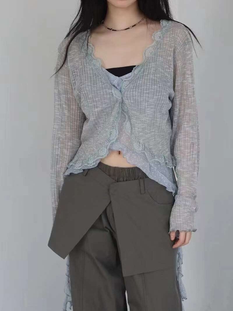 超火爆的冰丝针织防晒衣 非常显瘦