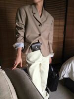 小个子可以入的短款宽松西装外套