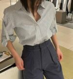 修身款条纹衬衫 通勤必备