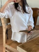 棉麻衬衫两件套