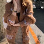 冬日氛围感复古提花毛衣开衫 羊驼毛48%