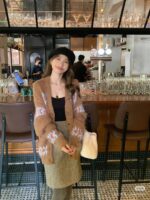 冬日氛围感复古提花毛衣开衫 羊驼毛48%