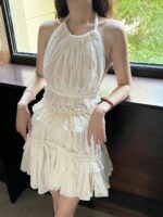 韩国ins超级受韩女欢迎的重工褶皱套装