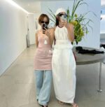 韩国ins超级受韩女欢迎的重工褶皱套装