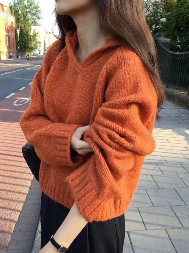 可可爱爱的连帽款毛衣 羊毛40%