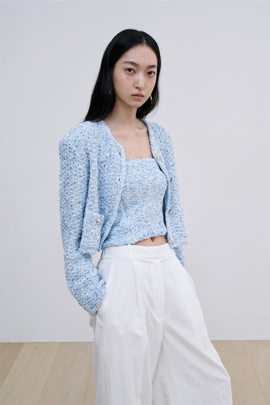 绝美棉混纺针织小香风