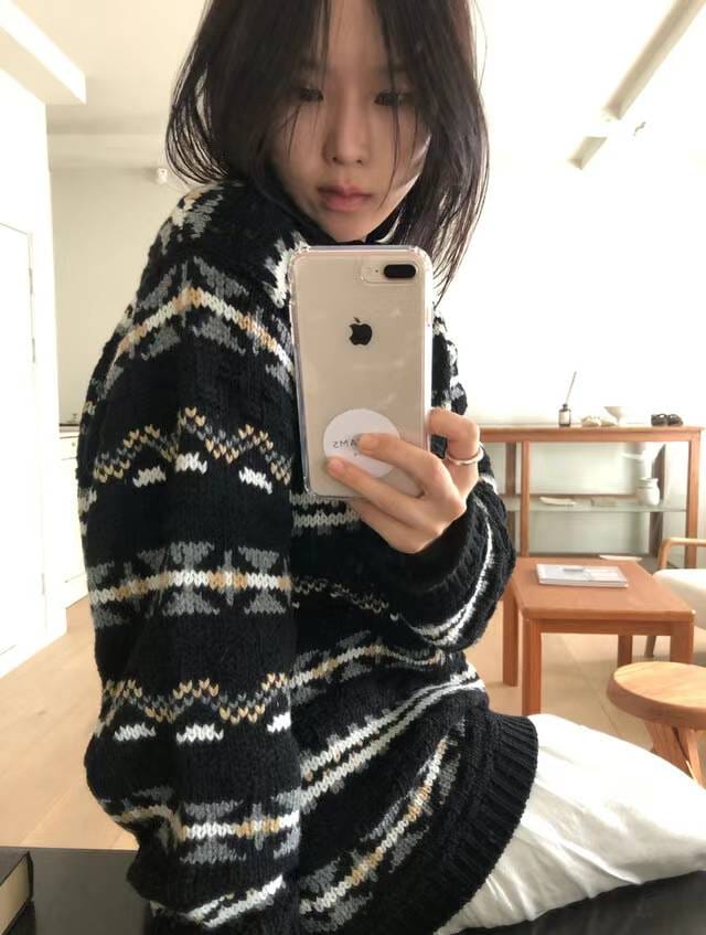 复古配色绝美毛衣 氛围感的神 羊羔毛43%