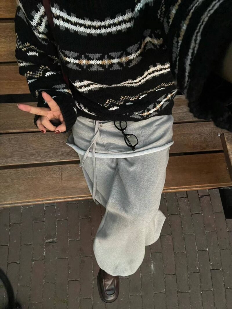 复古配色绝美毛衣 氛围感的神 羊羔毛43%