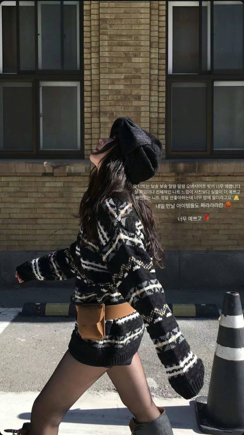 复古配色绝美毛衣 氛围感的神 羊羔毛43%