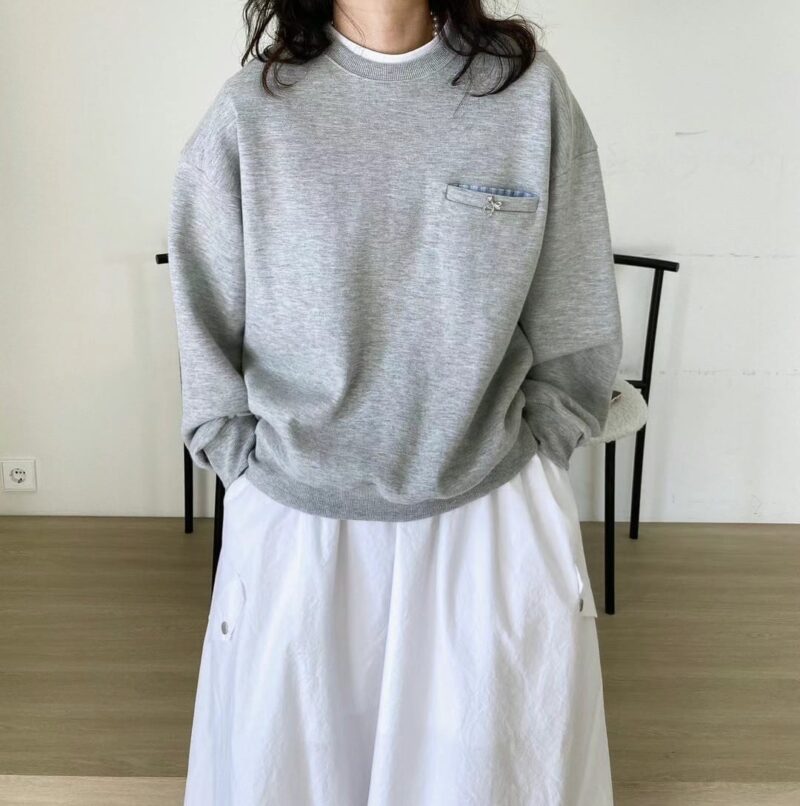 宽松的加薄绒卫衣 (不含蝴蝶结)