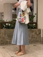 垂感超棒的醋酸面料 珍珠灰半身裙