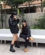 Newjeans 同款复古亮面风衣 [黑色]