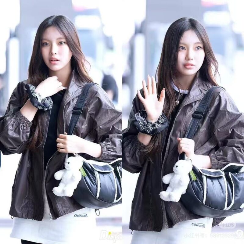 Newjeans 同款复古亮面风衣 [咖色]