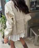 Newjeans 同款复古亮面风衣 [奶油]