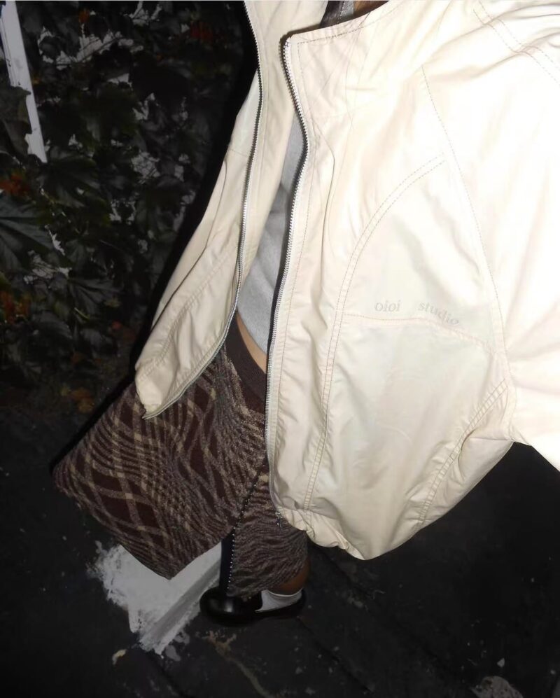 Newjeans 同款复古亮面风衣 [奶油]