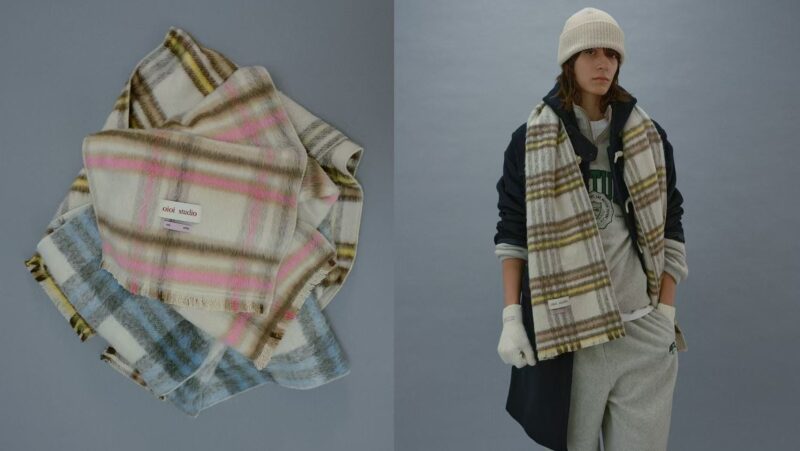 复古马卡龙格子大围巾