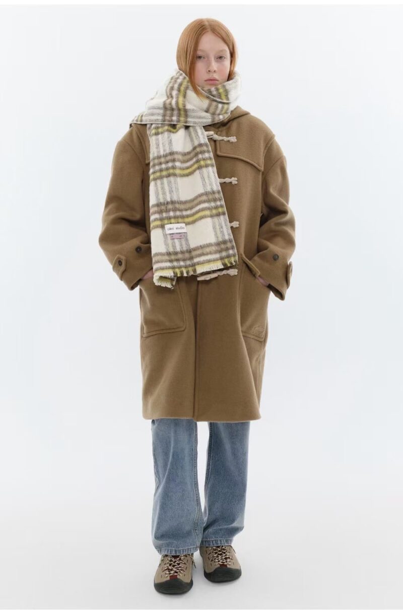 复古马卡龙格子大围巾