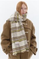 复古马卡龙格子大围巾