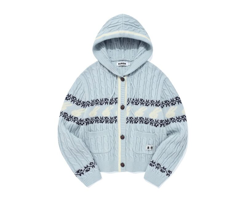 baby蓝费尔岛兔兔连帽开衫