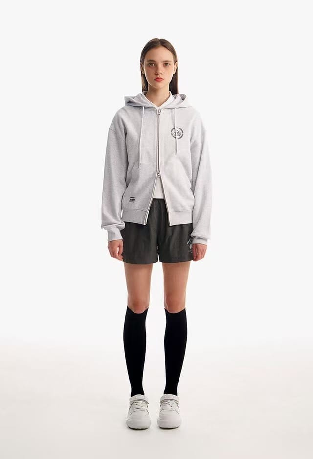 超级多细节的双头拉链连帽卫衣