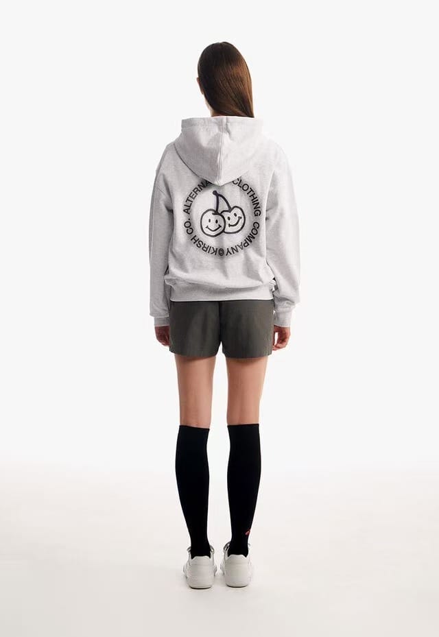 超级多细节的双头拉链连帽卫衣