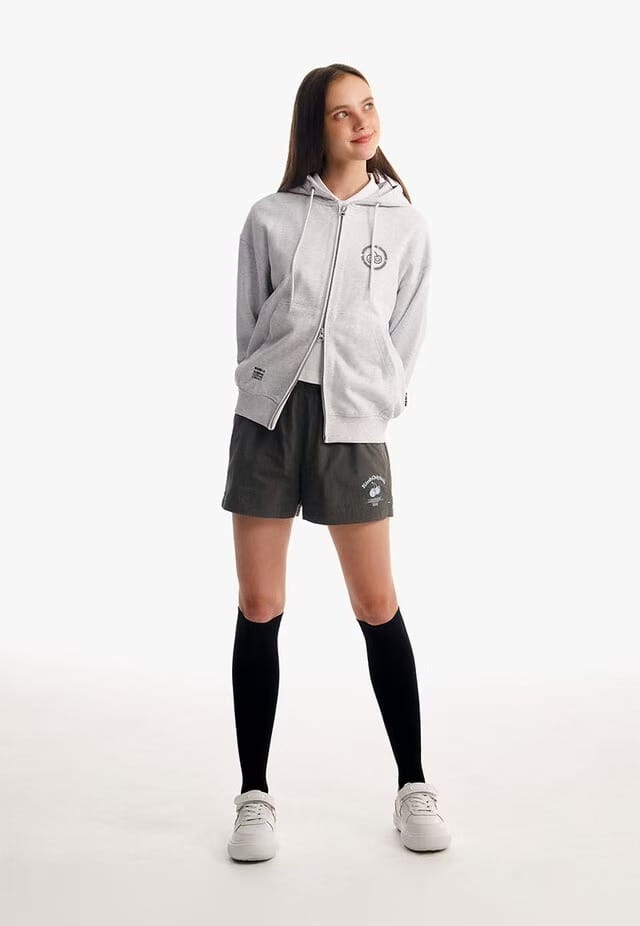 超级多细节的双头拉链连帽卫衣