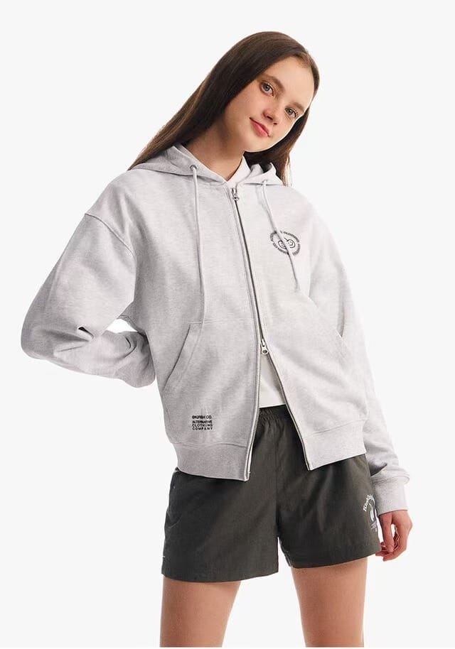 超级多细节的双头拉链连帽卫衣