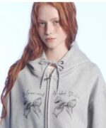 Metal Ribbon双头拉链加绒连帽卫衣