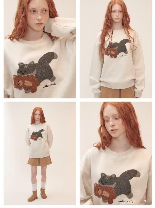 Cat Biting Litter 爆款加绒卫衣