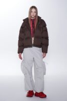 韩国爆款帽子可拆卸面包羽绒服 巧克力色