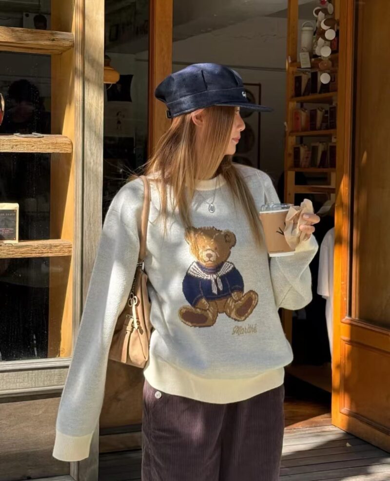 韩国ins大爆款 温柔又可爱的小熊毛衣