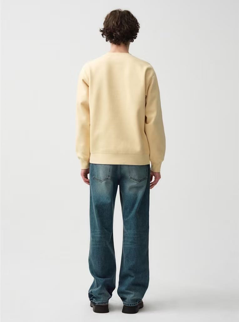 『北美独家款』加绒刺绣卫衣男女同款 奶油黄