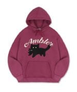 Black Cat绝美梅子色加绒连帽卫衣