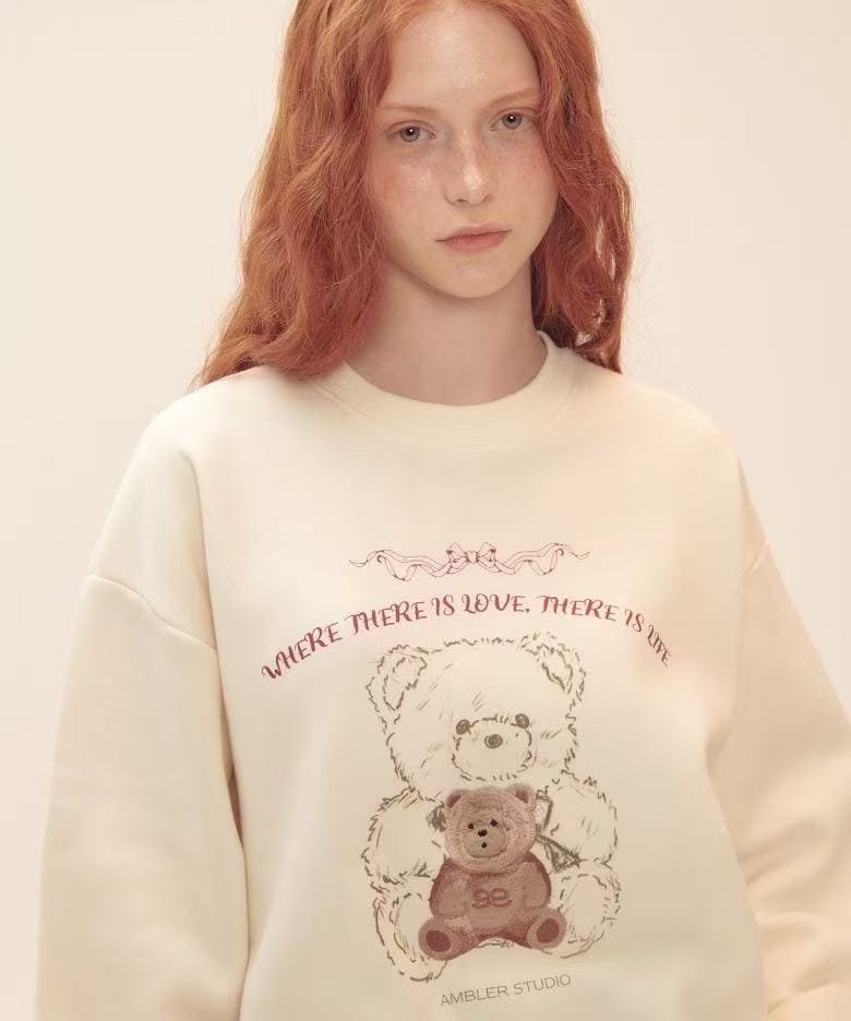 Love Life Bear 爆款刺绣加绒卫衣