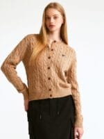 Who.a.u 爆款小熊麻花针织 燕麦色