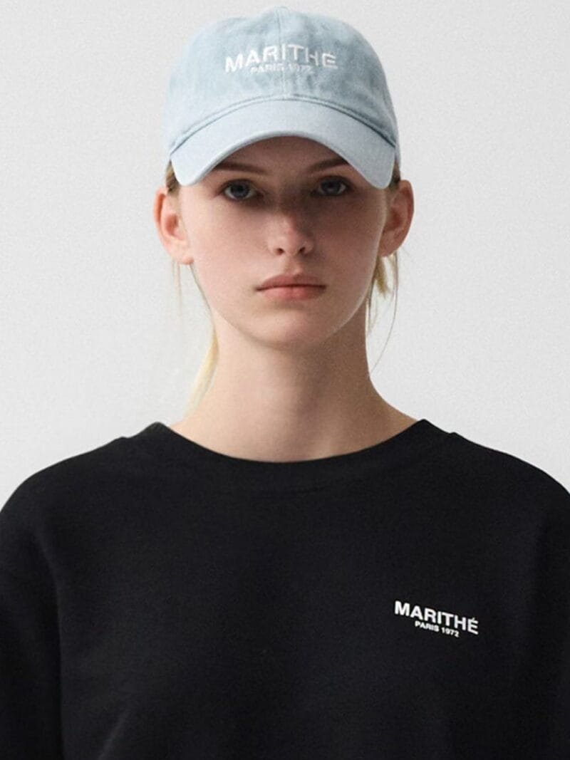 Marithe 明星同款水洗牛仔帽 浅蓝色